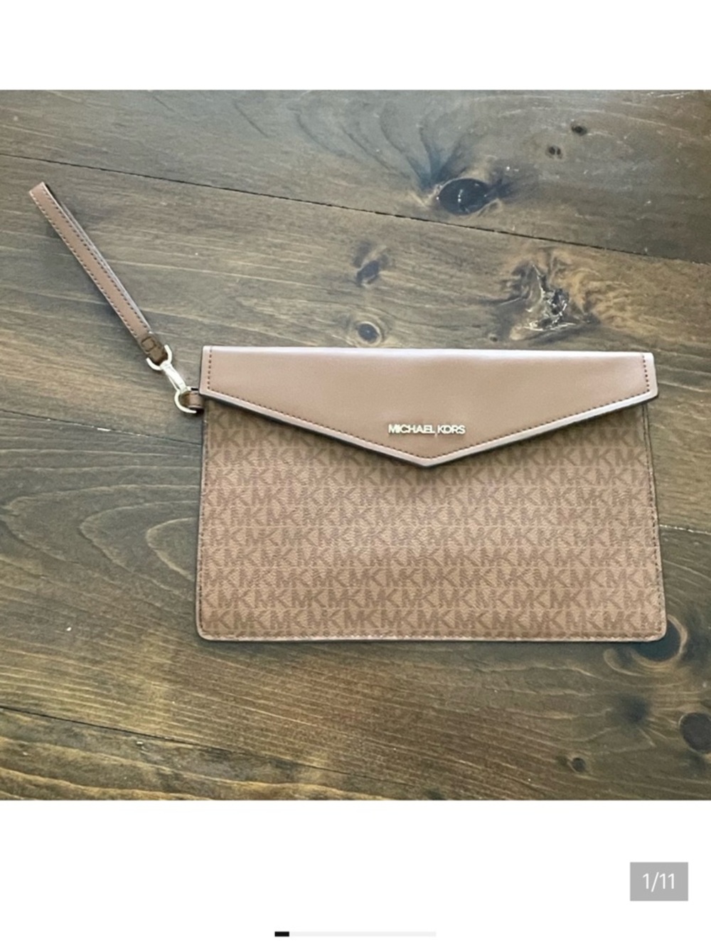 Michael Kors Tan/Brown Signature Envelope Wristlet